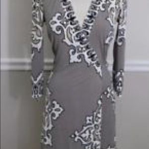 Hale Bob taupe and black dress